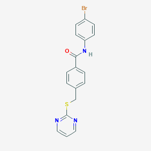 molecular formula C18H14BrN3OS B282748 N-(4-bromophenyl)-4-[(pyrimidin-2-ylsulfanyl)methyl]benzamide 