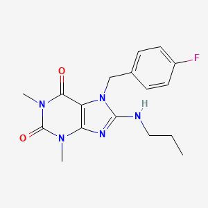 7-[(4-Fluorophenyl)methyl]-1,3-dimethyl-8-(propylamino)purine-2,6-dione