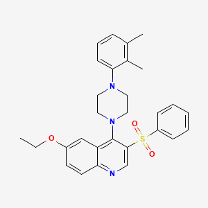 molecular formula C29H31N3O3S B2827490 3-(Benzenesulfonyl)-4-[4-(2,3-dimethylphenyl)piperazin-1-yl]-6-ethoxyquinoline CAS No. 866843-32-5