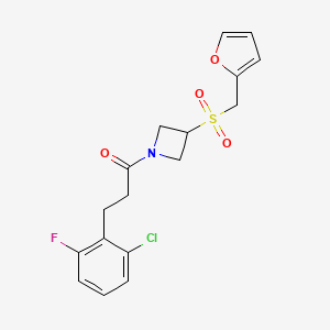 3-(2-Chloro-6-fluorophenyl)-1-(3-((furan-2-ylmethyl)sulfonyl)azetidin-1-yl)propan-1-one