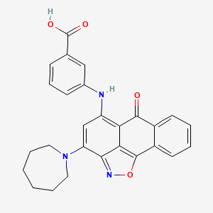 3-[[12-(Azepan-1-yl)-8-oxo-15-oxa-14-azatetracyclo[7.6.1.02,7.013,16]hexadeca-1(16),2,4,6,9,11,13-heptaen-10-yl]amino]benzoic acid