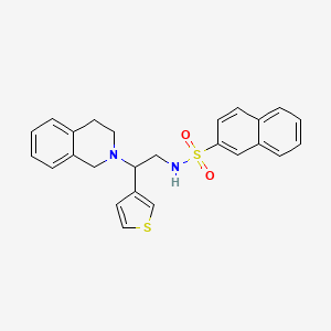 N-(2-(3,4-dihydroisoquinolin-2(1H)-yl)-2-(thiophen-3-yl)ethyl)naphthalene-2-sulfonamide