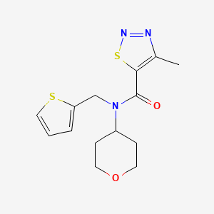 4-methyl-N-(tetrahydro-2H-pyran-4-yl)-N-(thiophen-2-ylmethyl)-1,2,3-thiadiazole-5-carboxamide