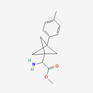 molecular formula C15H19NO2 B2827510 Methyl 2-amino-2-[3-(4-methylphenyl)-1-bicyclo[1.1.1]pentanyl]acetate CAS No. 2287268-24-8