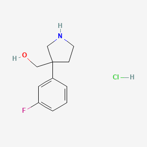 [3-(3-Fluorophenyl)pyrrolidin-3-yl]methanol hydrochloride