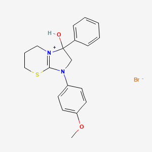 3-hydroxy-1-(4-methoxyphenyl)-3-phenyl-3,5,6,7-tetrahydro-2H-imidazo[2,1-b][1,3]thiazin-1-ium bromide