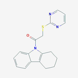 molecular formula C18H17N3OS B282753 2-oxo-2-(1,2,3,4-tetrahydro-9H-carbazol-9-yl)ethyl 2-pyrimidinyl sulfide 