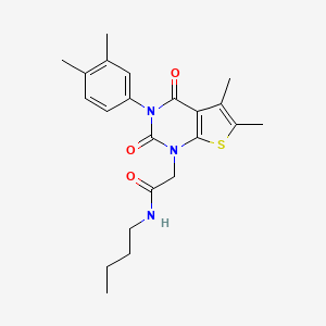 N-butyl-2-(3-(3,4-dimethylphenyl)-5,6-dimethyl-2,4-dioxo-3,4-dihydrothieno[2,3-d]pyrimidin-1(2H)-yl)acetamide