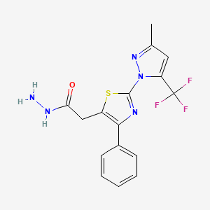2-{2-[3-methyl-5-(trifluoromethyl)-1H-pyrazol-1-yl]-4-phenyl-1,3-thiazol-5-yl}acetohydrazide