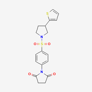 1-(4-((3-(Thiophen-2-yl)pyrrolidin-1-yl)sulfonyl)phenyl)pyrrolidine-2,5-dione