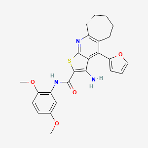 3-amino-N-(2,5-dimethoxyphenyl)-4-(furan-2-yl)-6,7,8,9-tetrahydro-5H-cyclohepta[b]thieno[3,2-e]pyridine-2-carboxamide