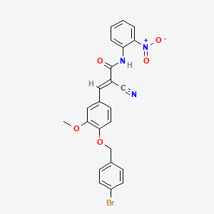 (E)-3-[4-[(4-bromophenyl)methoxy]-3-methoxyphenyl]-2-cyano-N-(2-nitrophenyl)prop-2-enamide