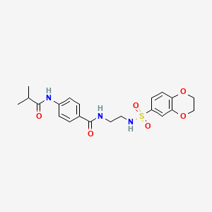 N-(2-(2,3-dihydrobenzo[b][1,4]dioxine-6-sulfonamido)ethyl)-4-isobutyramidobenzamide