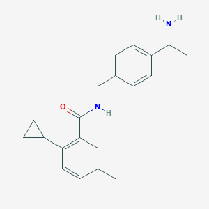 molecular formula C20H24N2O B2827550 N-[[4-(1-Aminoethyl)phenyl]methyl]-2-cyclopropyl-5-methylbenzamide CAS No. 2445793-58-6