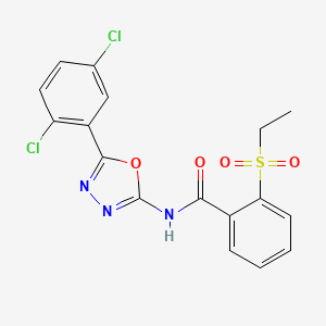 molecular formula C17H13Cl2N3O4S B2827560 N-(5-(2,5-dichlorophenyl)-1,3,4-oxadiazol-2-yl)-2-(ethylsulfonyl)benzamide CAS No. 886923-10-0