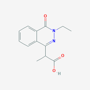 molecular formula C13H14N2O3 B2827583 2-(3-Ethyl-4-oxo-3,4-dihydro-phthalazin-1-yl)-propionic acid CAS No. 356790-54-0