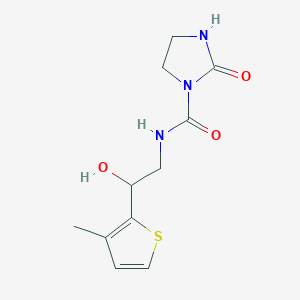 molecular formula C11H15N3O3S B2827594 N-[2-hydroxy-2-(3-methylthiophen-2-yl)ethyl]-2-oxoimidazolidine-1-carboxamide CAS No. 1795442-58-8