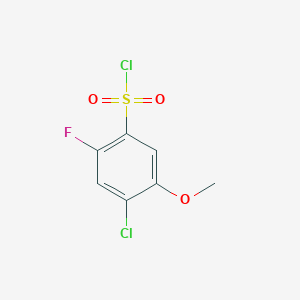 molecular formula C7H5Cl2FO3S B2827619 4-Chloro-2-fluoro-5-methoxybenzenesulfonyl chloride CAS No. 942199-58-8
