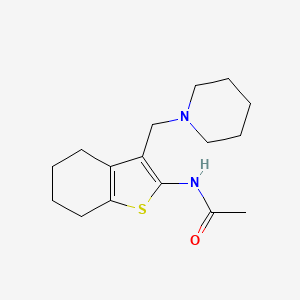 molecular formula C16H24N2OS B2827630 N-(3-(piperidin-1-ylmethyl)-4,5,6,7-tetrahydrobenzo[b]thiophen-2-yl)acetamide CAS No. 298193-66-5