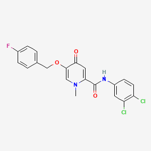 molecular formula C20H15Cl2FN2O3 B2827634 N-(3,4-dichlorophenyl)-5-[(4-fluorophenyl)methoxy]-1-methyl-4-oxo-1,4-dihydropyridine-2-carboxamide CAS No. 1021223-39-1