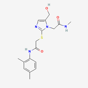 molecular formula C17H22N4O3S B2827675 N-(2,4-dimethylphenyl)-2-{[5-(hydroxymethyl)-1-[(methylcarbamoyl)methyl]-1H-imidazol-2-yl]sulfanyl}acetamide CAS No. 923139-80-4