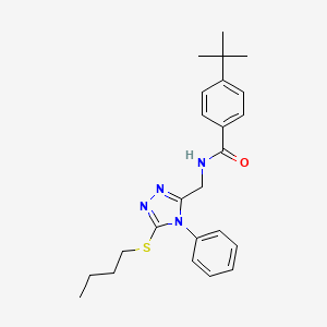 molecular formula C24H30N4OS B2827708 4-tert-butyl-N-{[5-(butylsulfanyl)-4-phenyl-4H-1,2,4-triazol-3-yl]methyl}benzamide CAS No. 391917-21-8