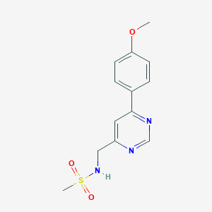 molecular formula C13H15N3O3S B2827716 N-{[6-(4-methoxyphenyl)pyrimidin-4-yl]methyl}methanesulfonamide CAS No. 2178771-32-7