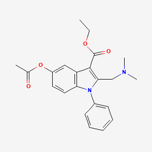molecular formula C22H24N2O4 B2827721 ethyl 5-(acetyloxy)-2-[(dimethylamino)methyl]-1-phenyl-1H-indole-3-carboxylate CAS No. 424798-66-3