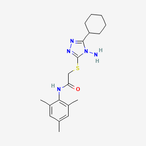 2-[(4-amino-5-cyclohexyl-1,2,4-triazol-3-yl)sulfanyl]-N-(2,4,6-trimethylphenyl)acetamide
