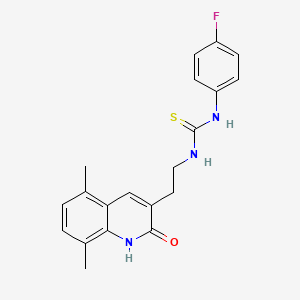 1-(2-(5,8-Dimethyl-2-oxo-1,2-dihydroquinolin-3-yl)ethyl)-3-(4-fluorophenyl)thiourea