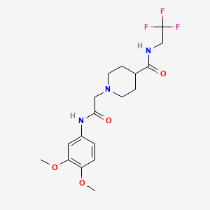 1-(2-((3,4-dimethoxyphenyl)amino)-2-oxoethyl)-N-(2,2,2-trifluoroethyl)piperidine-4-carboxamide