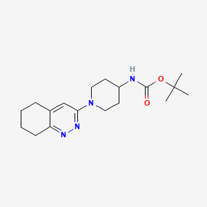 molecular formula C18H28N4O2 B2827761 tert-butyl N-[1-(5,6,7,8-tetrahydrocinnolin-3-yl)piperidin-4-yl]carbamate CAS No. 2034155-57-0