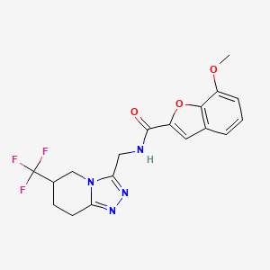 7-methoxy-N-((6-(trifluoromethyl)-5,6,7,8-tetrahydro-[1,2,4]triazolo[4,3-a]pyridin-3-yl)methyl)benzofuran-2-carboxamide