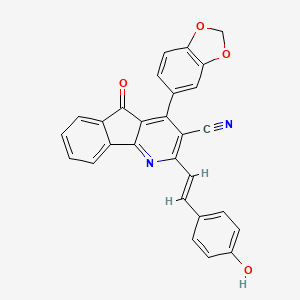 4-(1,3-benzodioxol-5-yl)-2-(4-hydroxystyryl)-5-oxo-5H-indeno[1,2-b]pyridine-3-carbonitrile