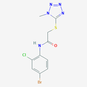 molecular formula C10H9BrClN5OS B282779 N-(4-BROMO-2-CHLOROPHENYL)-2-[(1-METHYL-1,2,3,4-TETRAZOL-5-YL)SULFANYL]ACETAMIDE 