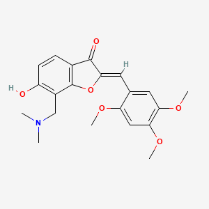 molecular formula C21H23NO6 B2827797 (Z)-7-((dimethylamino)methyl)-6-hydroxy-2-(2,4,5-trimethoxybenzylidene)benzofuran-3(2H)-one CAS No. 859663-79-9