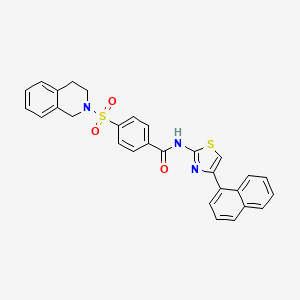 4-((3,4-dihydroisoquinolin-2(1H)-yl)sulfonyl)-N-(4-(naphthalen-1-yl)thiazol-2-yl)benzamide