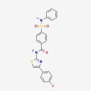 molecular formula C23H18FN3O3S2 B2827828 N-[4-(4-fluorophenyl)-1,3-thiazol-2-yl]-4-[methyl(phenyl)sulfamoyl]benzamide CAS No. 391222-13-2