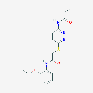 molecular formula C17H20N4O3S B2827832 N-(6-((2-((2-ethoxyphenyl)amino)-2-oxoethyl)thio)pyridazin-3-yl)propionamide CAS No. 1021061-05-1