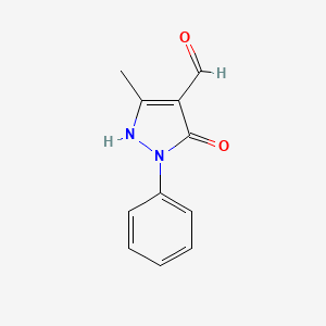 molecular formula C11H10N2O2 B2827834 5-hydroxy-3-methyl-1-phenyl-1H-pyrazole-4-carbaldehyde CAS No. 20719-13-5