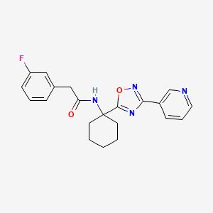 2-(3-fluorophenyl)-N-[1-(3-pyridin-3-yl-1,2,4-oxadiazol-5-yl)cyclohexyl]acetamide