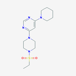 molecular formula C15H25N5O2S B2827839 4-(4-(乙基磺酰基)哌嗪-1-基)-6-(哌嗪-1-基)嘧啶 CAS No. 1211204-68-0