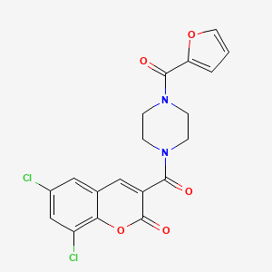 6,8-Dichloro-3-[4-(furan-2-carbonyl)piperazine-1-carbonyl]chromen-2-one