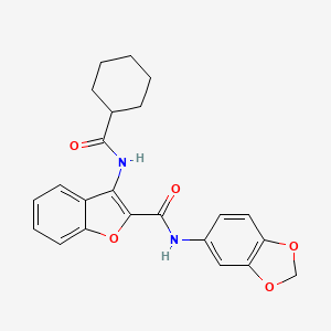 N-(benzo[d][1,3]dioxol-5-yl)-3-(cyclohexanecarboxamido)benzofuran-2-carboxamide