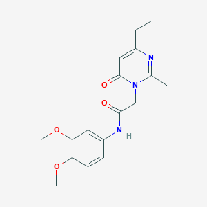 molecular formula C17H21N3O4 B2827845 N-(3,4-dimethoxyphenyl)-2-(4-ethyl-2-methyl-6-oxo-1,6-dihydropyrimidin-1-yl)acetamide CAS No. 2309552-55-2