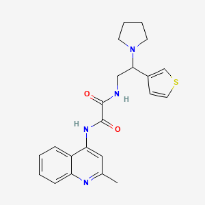 molecular formula C22H24N4O2S B2827863 N'-(2-methylquinolin-4-yl)-N-[2-(pyrrolidin-1-yl)-2-(thiophen-3-yl)ethyl]ethanediamide CAS No. 946200-83-5