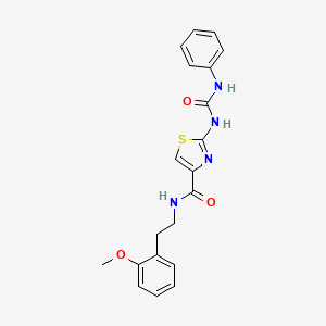 B2827914 N-(2-methoxyphenethyl)-2-(3-phenylureido)thiazole-4-carboxamide CAS No. 941926-94-9
