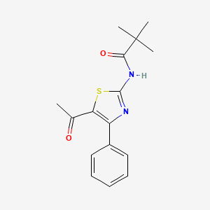 molecular formula C16H18N2O2S B2827978 N-(5-acetyl-4-phenyl-1,3-thiazol-2-yl)-2,2-dimethylpropanamide CAS No. 391221-23-1
