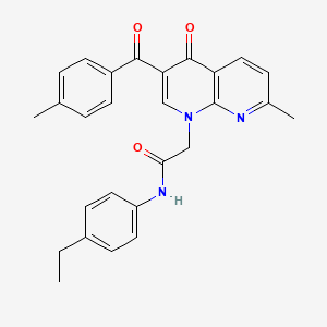 molecular formula C27H25N3O3 B2827986 N-(4-ethylphenyl)-2-[7-methyl-3-(4-methylbenzoyl)-4-oxo-1,4-dihydro-1,8-naphthyridin-1-yl]acetamide CAS No. 894907-68-7