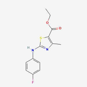molecular formula C13H13FN2O2S B2827995 Ethyl 2-((4-fluorophenyl)amino)-4-methylthiazole-5-carboxylate CAS No. 579495-21-9